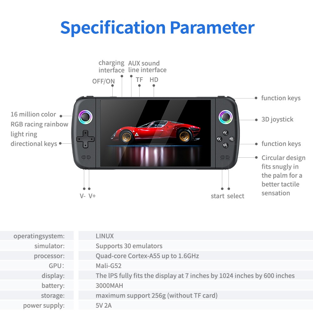 Novo m27 7 Polegada tela ips c - Gaming Console G90 avaliação e preço